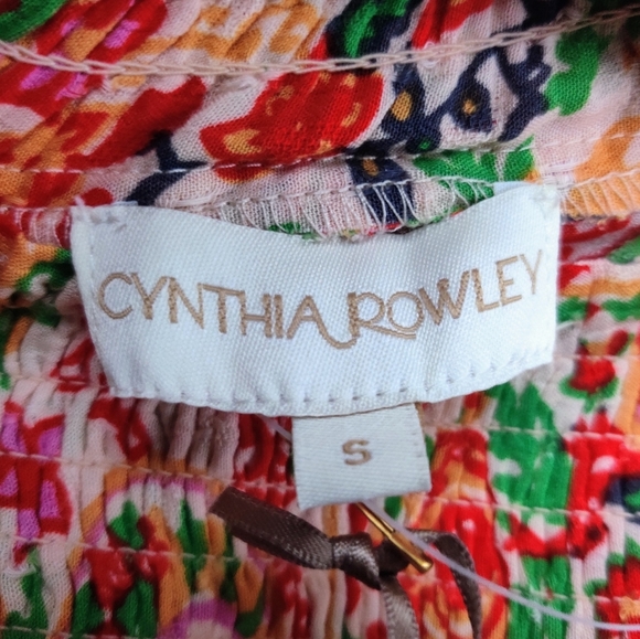 CYNTHIA ROWLEY Floral Pants S Wide Leg Pull-On Boho Paisley Festival NWT - Picture 3 of 9